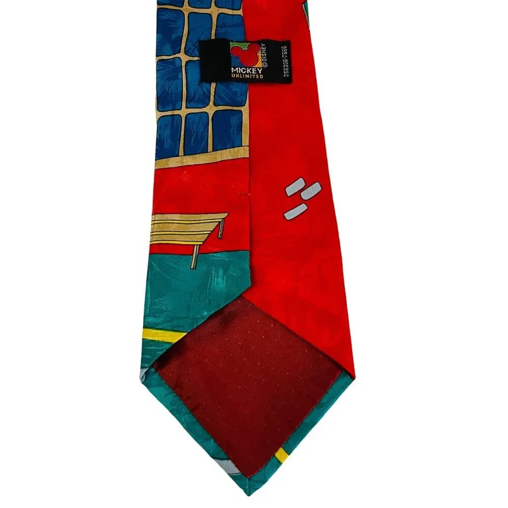 Vintage Disney Mickey Unlimited Necktie - Goofy & Donald Duck Playing Music - Re